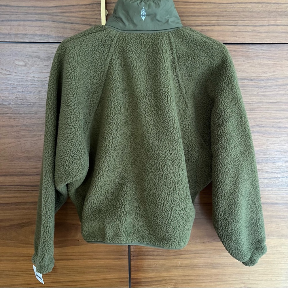 NWT FP Movement Free People Hit The Slopes Fleece Jacket Army Green XS - Picture 9 of 12